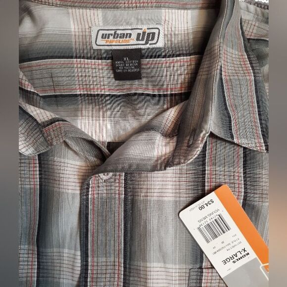 Urban Pipeline green/gray plaid button up shirt - Picture 2 of 4